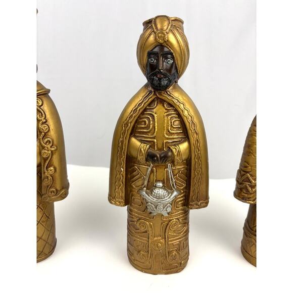 VTG Three 3 Wise Men Figurines Christmas Candle Holders Paper Mache MCM Japan - Picture 4 of 8